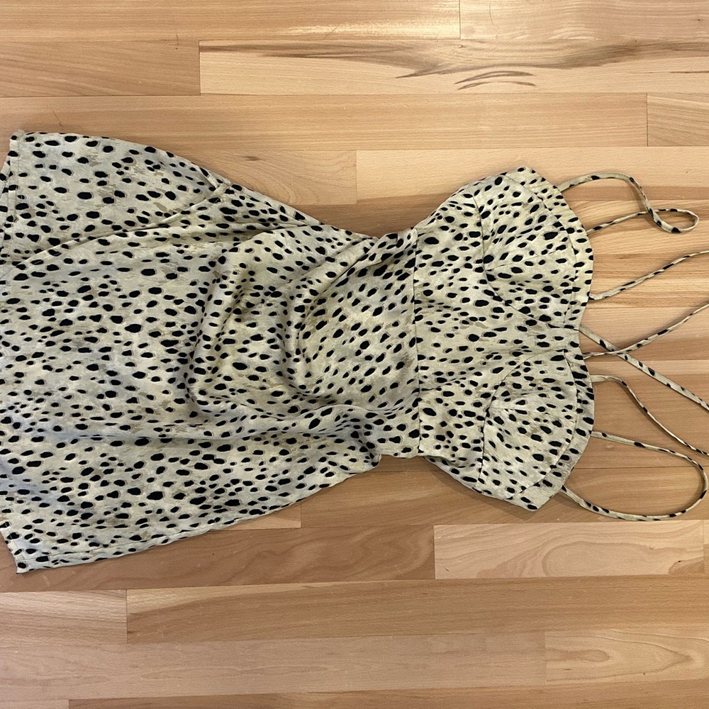 Zara Beige and Black Spotted Top